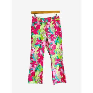VTG Lilly Pulitzer Pants Sz 0 Tropical Birds Cacatua Print Ankle Straight Leg